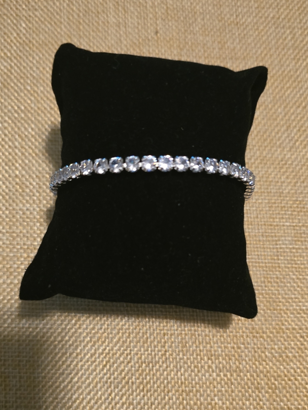 Fashion Jewelry Silver-Tone Clear Crystal Tennis Bracelet